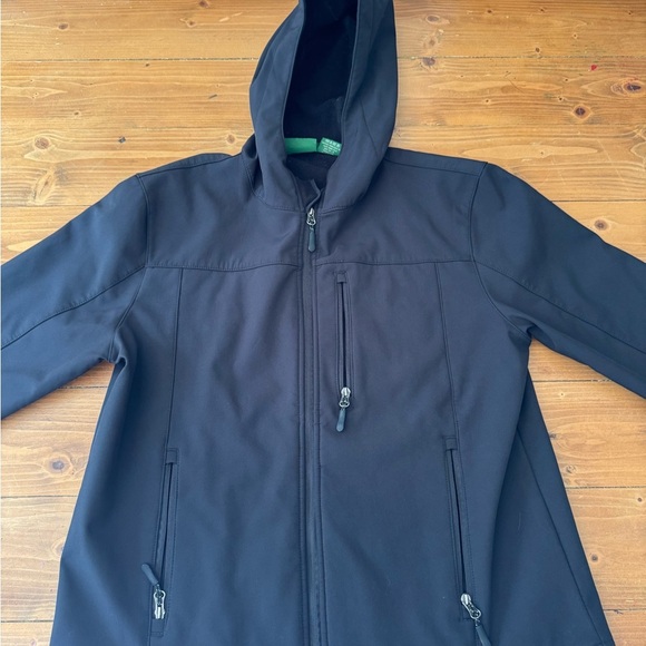 Men's Classic Black Hooded Raincoat - Picture 11 of 12